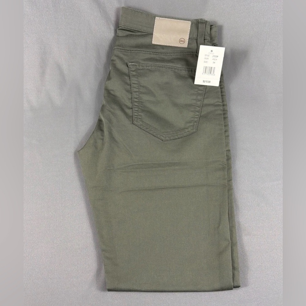 AG Pants Tellis Modern Slim 34 x 34 Green Cotton Polyester Spandex NWT MSRP $215